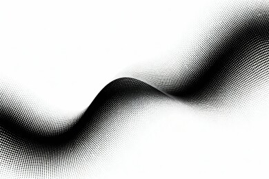黑白波点曲线抽象图案