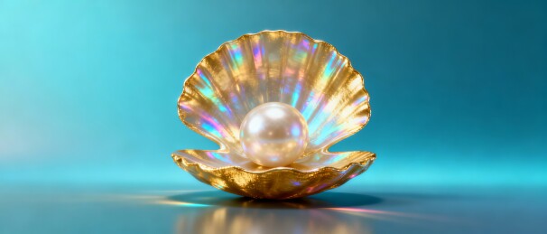 贝壳珍珠轻奢美妆发布会背景