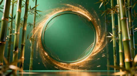 金环竹影新中式高端发布会背景