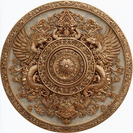 传统青铜器雕刻圆形图案纹样
