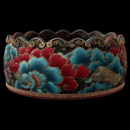 中式云肩服饰刺绣花纹