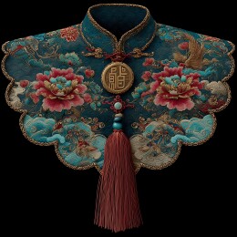 中式云肩服饰刺绣花纹