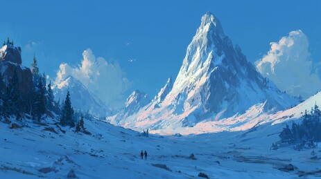 雪山荒野风光图