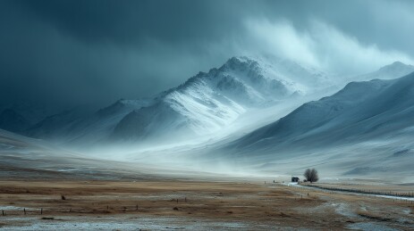 雪山荒野风光图