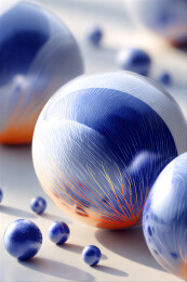 蓝白橙渐变纹理球体