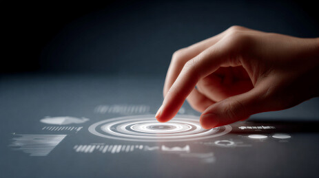 手指触碰科技感交互界面