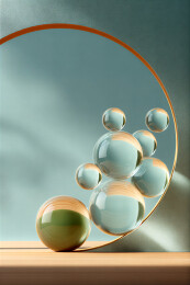 现代艺术玻璃球摆件