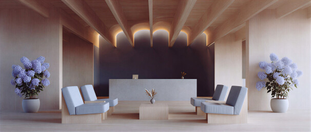 简约木质风格接待区