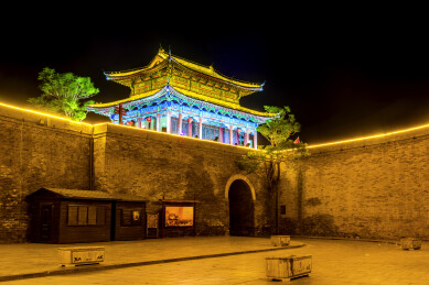 中国河北邯郸广府古城夜景风光