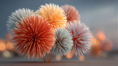 多彩绒球状植物