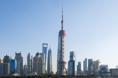 上海浦东标志性建筑群天际线