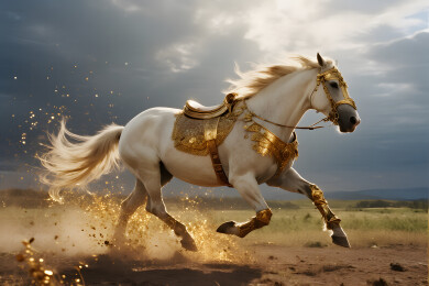 金色骏马踏风而来