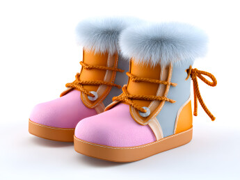 一双卡通雪地靴
