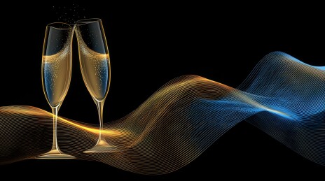 高脚香槟杯波浪线