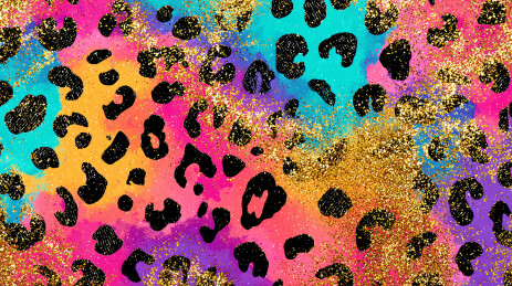 时尚豹纹炫彩图案闪光背景