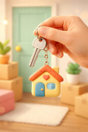 新家钥匙与房屋钥匙扣