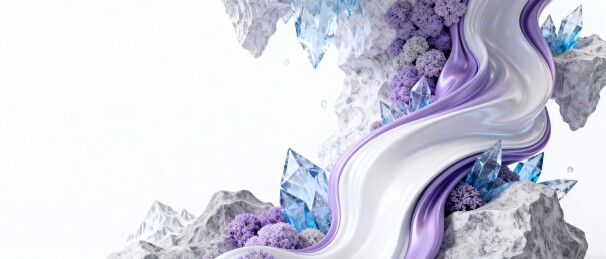 紫晶冰境极简高端美妆背景