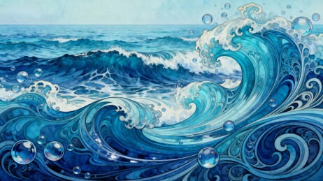 碧波荡漾的海浪