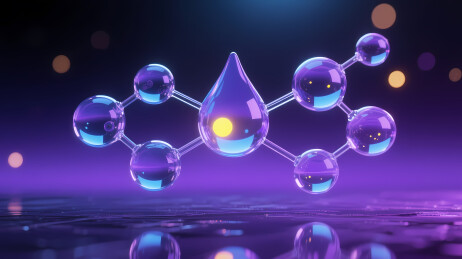 紫色渐变分子模型