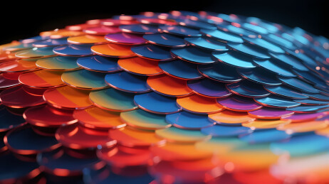 彩色鳞片渐变球