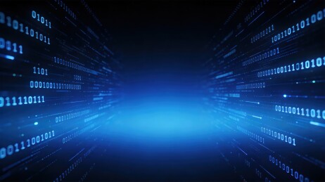 蓝色二进制代码画面