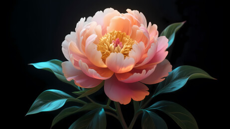 粉色牡丹花特写