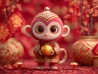 猴子手里拿着金球