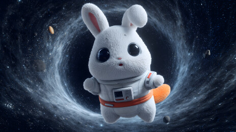 白兔手里拿着一根胡萝卜