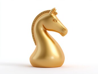 一颗金色的象棋马