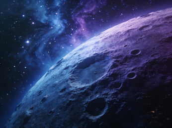 宇宙中的月球特写