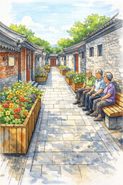 弄堂里的邻里闲坐