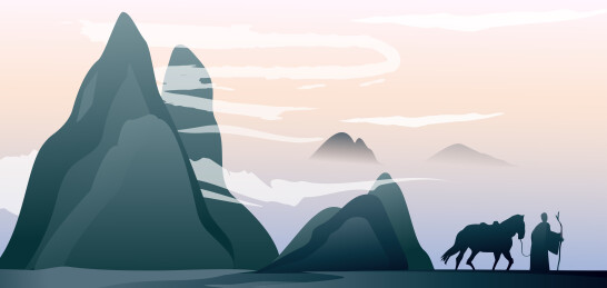 国风动漫插画唐僧西行在路上