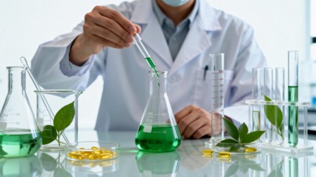 科研人员进行化学实验操作