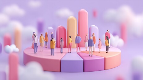 金融投资指数统计立体图标