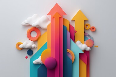 金融投资指数统计立体图标