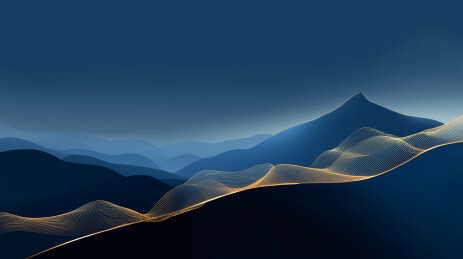 深蓝夜光丝绸山影 