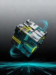赛博方块科技感元宇宙背景