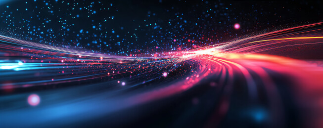 夜空穿梭的光束线科技背景