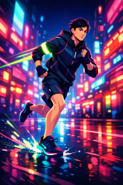 霓虹雨夜疾跑