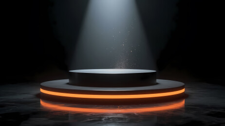 暗背景橙光圆台