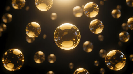 金色光球悬浮深空