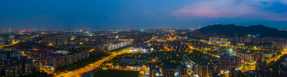 杭州都市夜景全景