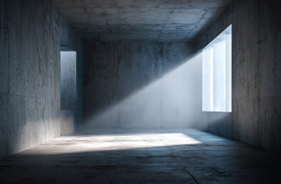 混凝土空房间内的光线