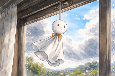 窗边挂晴天娃娃