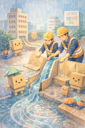 雨中排水沟施工