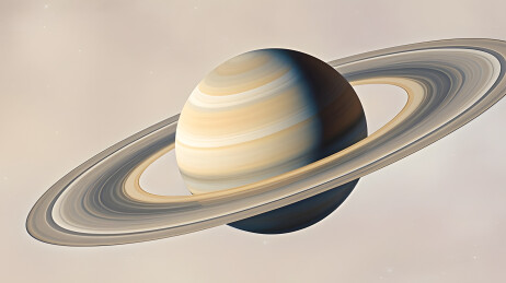 土星带显著光环的宇宙场景