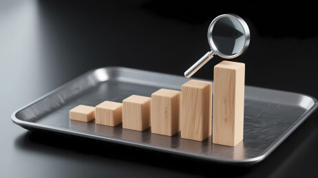 金属托盘与渐高木块