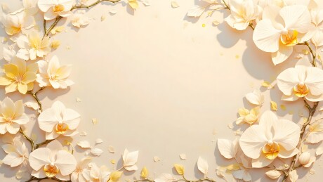 淡雅兰花环绕构图