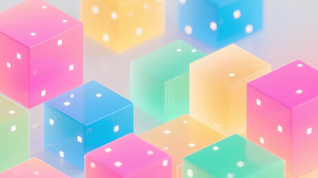 多彩立方体带白点