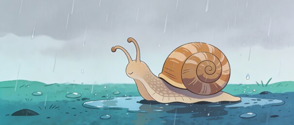 下雨天的小蜗牛